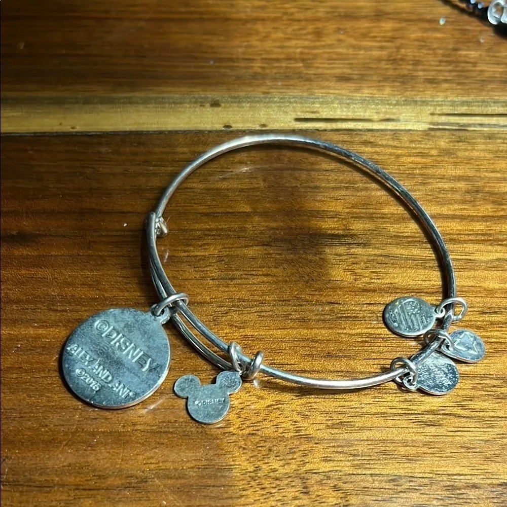 Alex and Ani Silver Charm Bracelet with Blue Accents Disney when you wish upon a